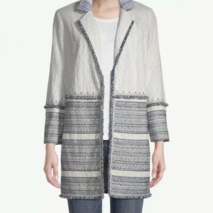 NWT Chico’s plaid cotton eyelet topper w/ gold